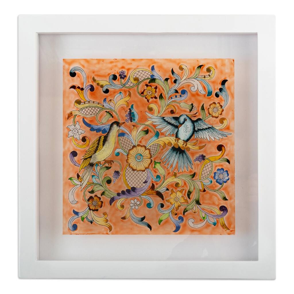 Novica Handmade Solidarity And Unity Reverse-Painted Glass Wall Art