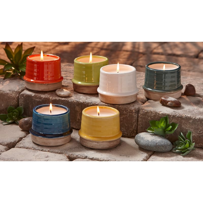 Radius Citro Yellow Candle Pot - Citronella Jar Candle for Summer, 3.25" x 3.25" x 3.1", Easy Care with Damp Cloth