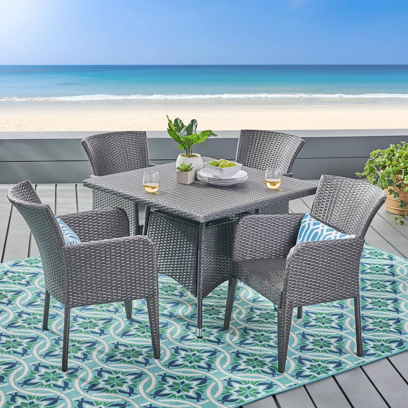 Christopher Knight Home Corsica Outdoor 5-piece Wicker Dining Set