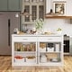 preview thumbnail 12 of 40, Kitchen Island with Storage Cabinet, White Kitchen Island Table with Drawers & Shelves Pantry