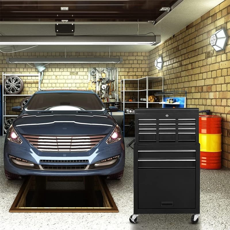 Rolling Tool Chest with Wheels Garage Storage Cabinet Tool Box - 13"D x 26.8"W x 42.1"H