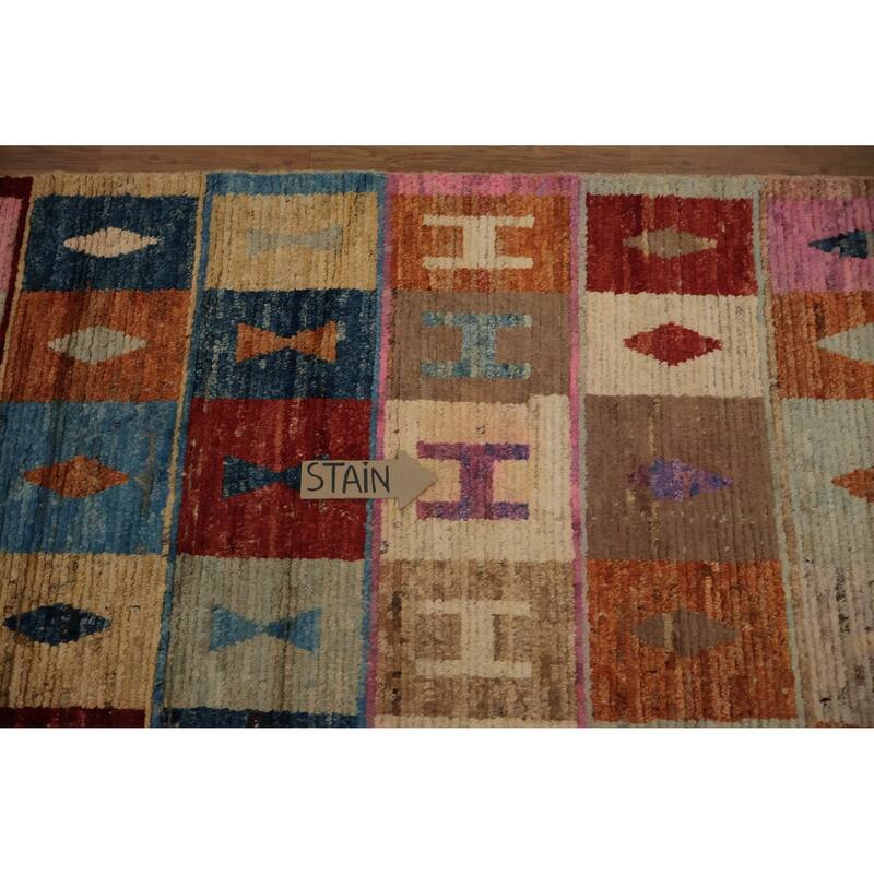 Hand Knotted Oriental 100% Wool Carpet Modern All-Over Multi-Colored Moroccan Area Rug - 17' 5'' X 12' 4''