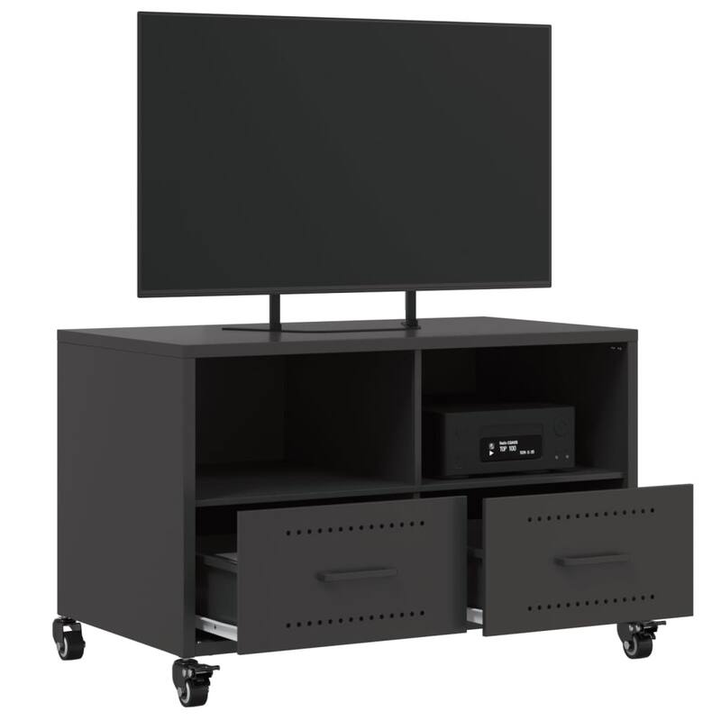 vidaXL TV Stand Sideboard Entertainment Center Media Unit Cold-rolled Steel - 15.4 x 26.8 x 17.1