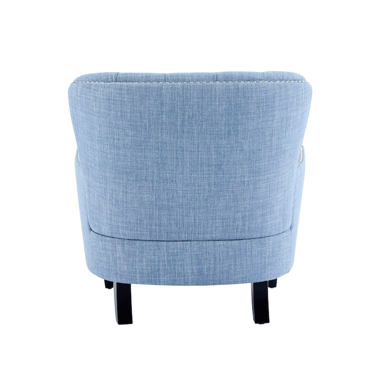 Light Blue Reception Chair Versatile Side Chair Upholstered Lounge Chair Office Chair with Nailhead Trim