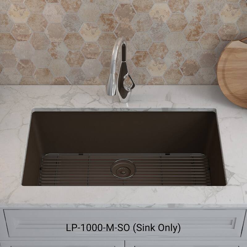 Lexicon Kitchen Sink Quartz Composite 32 Inch Galaxy Mocha - 19x32