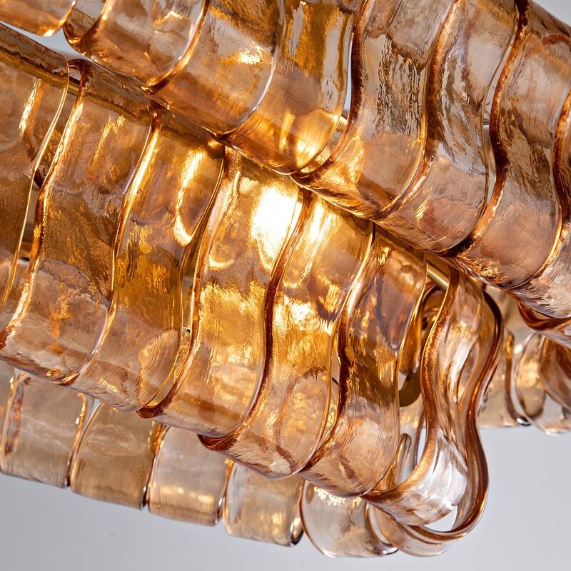 KAYLA 36 in. 6-Lights Gold Crystal Drum Chandelier