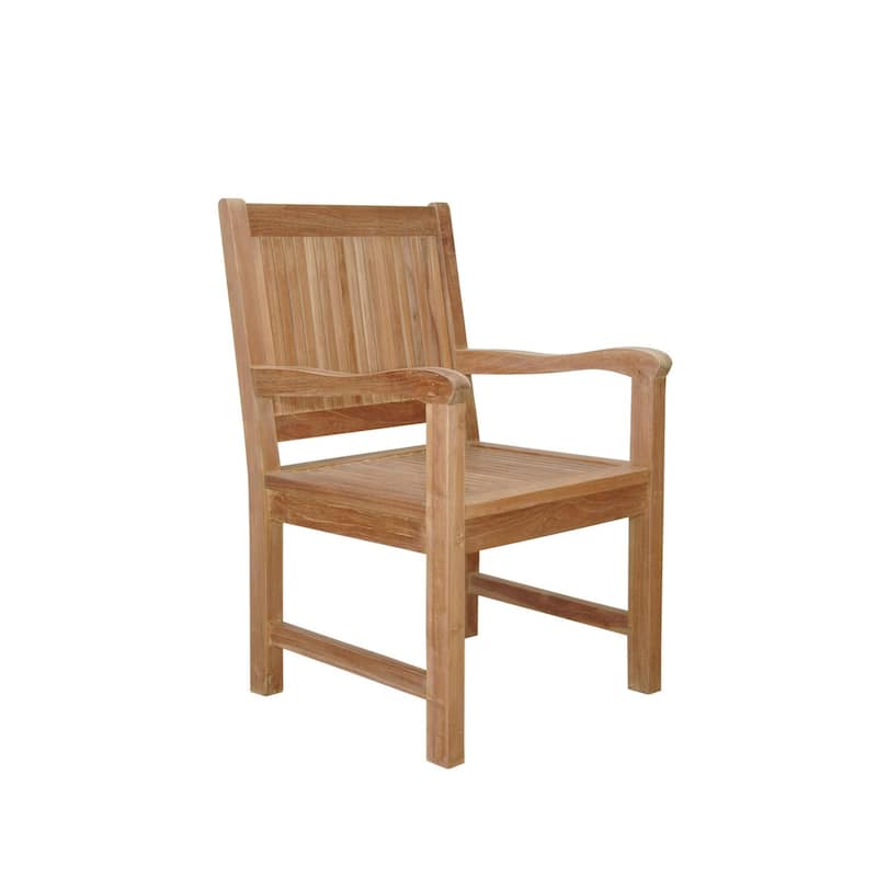 Dining Armchair in Solid Teak Wood, Comfortable Patio Seating for Home or Restaurant - 26