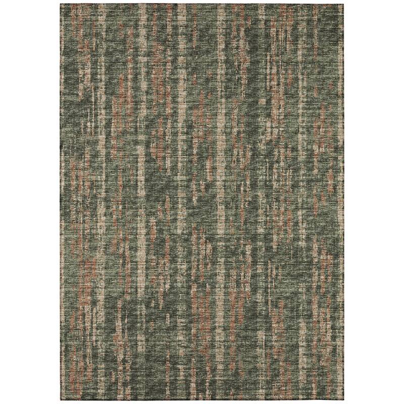Indoor/Outdoor Rylee Modern Stripes Washable Rug - 3' x 5' - Green