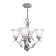 preview thumbnail 1 of 8, Monrovia 4 Light Brushed Nickel Mini Chandelier White Glass - 18.5-in W x 18-in H x 18.5-in D Brushed Nickel - 18.5-in W x 18-in H x 18.5-in D