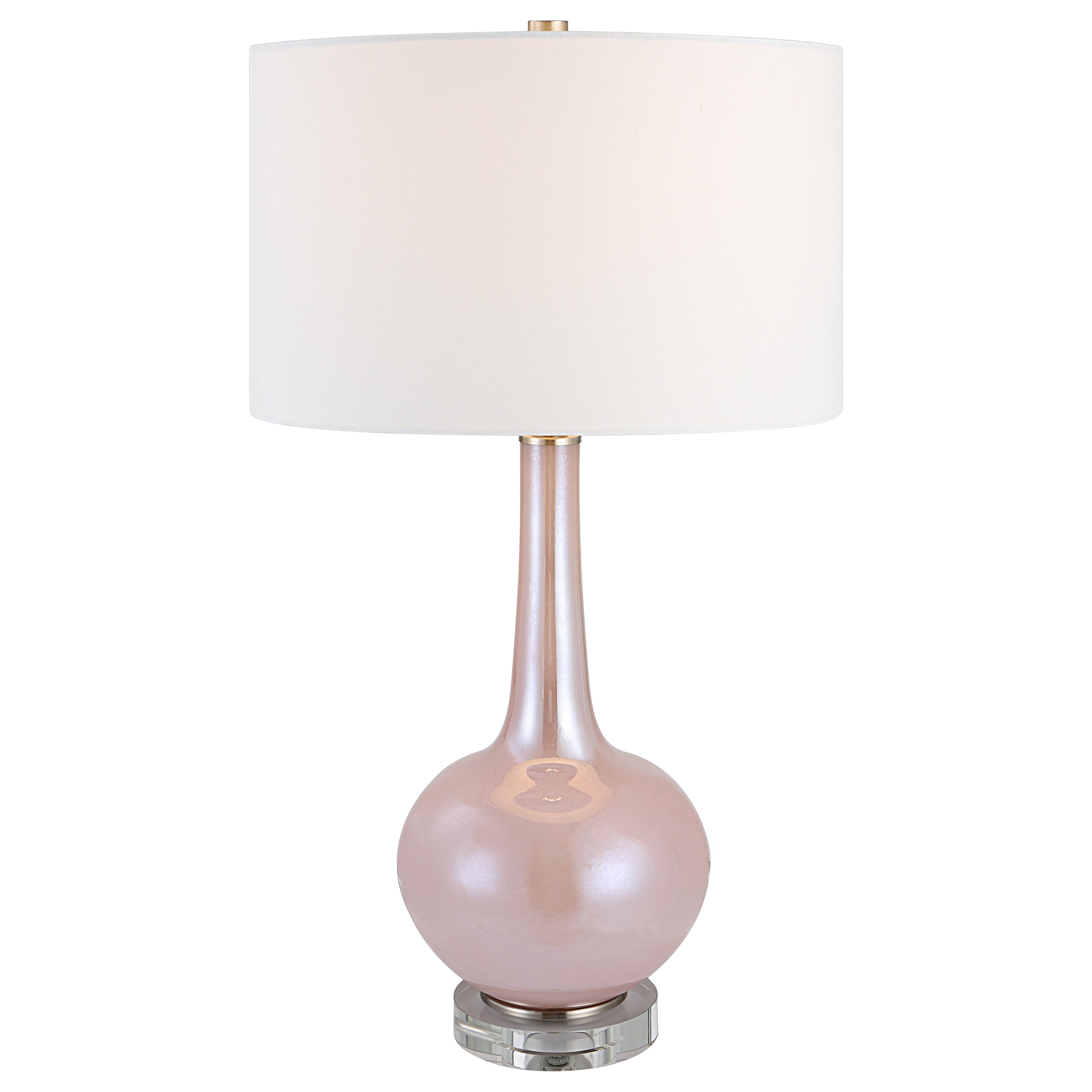 Uttermost Rosa Pink Glass Table Lamp - 16"x29"x16"