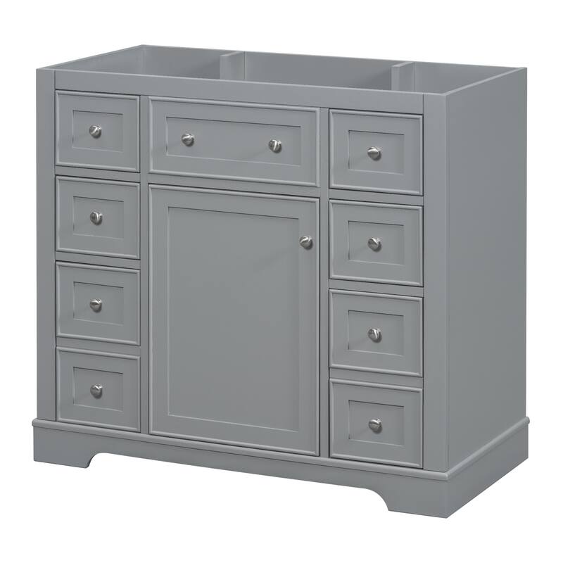 GDFStudio - Avalon 36-Inch Bathroom Vanity Cabinet Base Only, One Cabinet, Solid Wood & MDF Board, Painted Finish