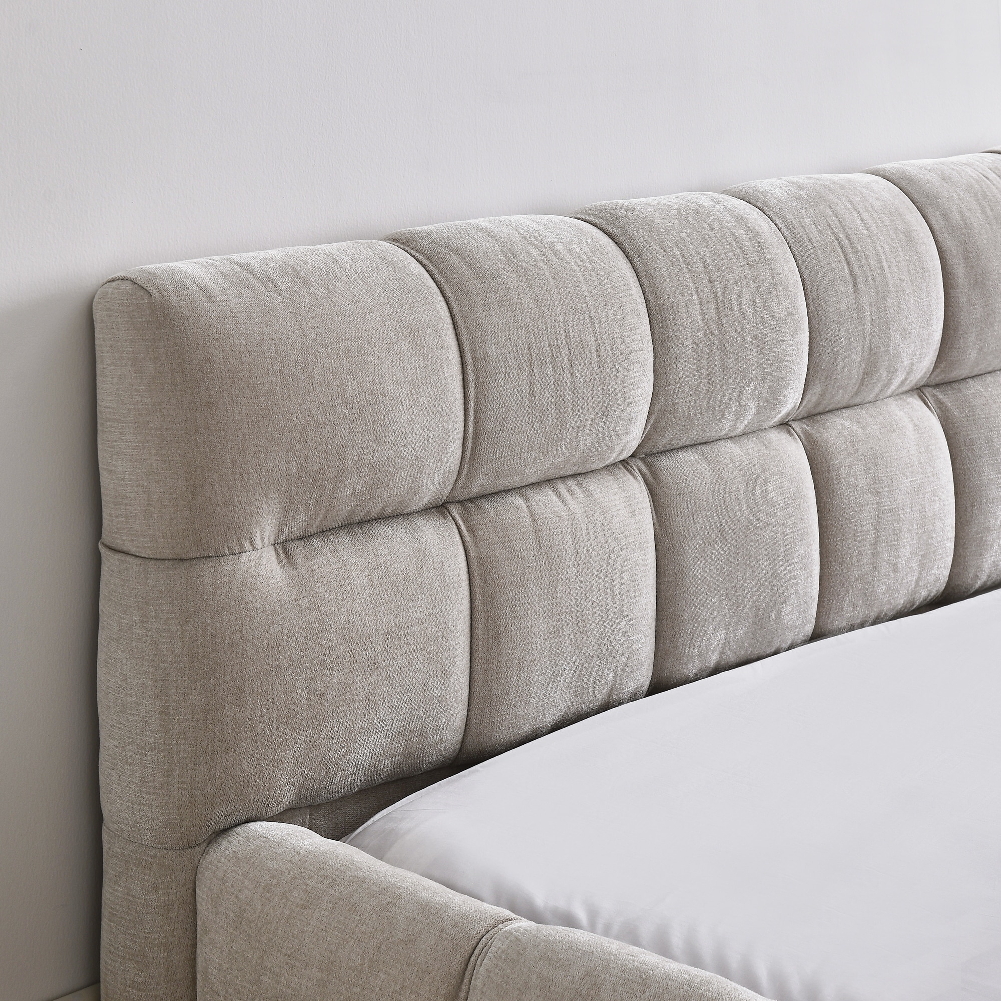Upholstered Bed Frame with Thick Fabric