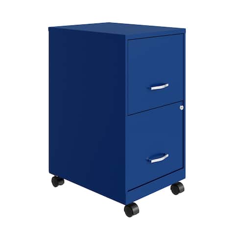 Space Solutions 18" 2 Drawer Smart Vertical File Cabinet, Classic Blue