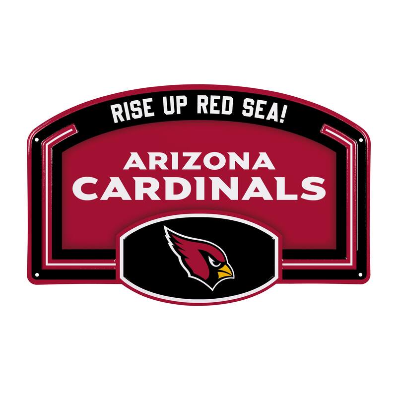 Arizona Cardinals Embossed Steel Wall Sign, 11" x 17"