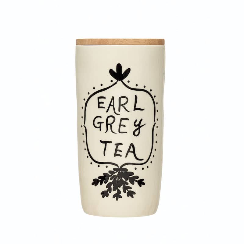 Stoneware Jar with Bamboo Lid "Earl Grey Tea"
