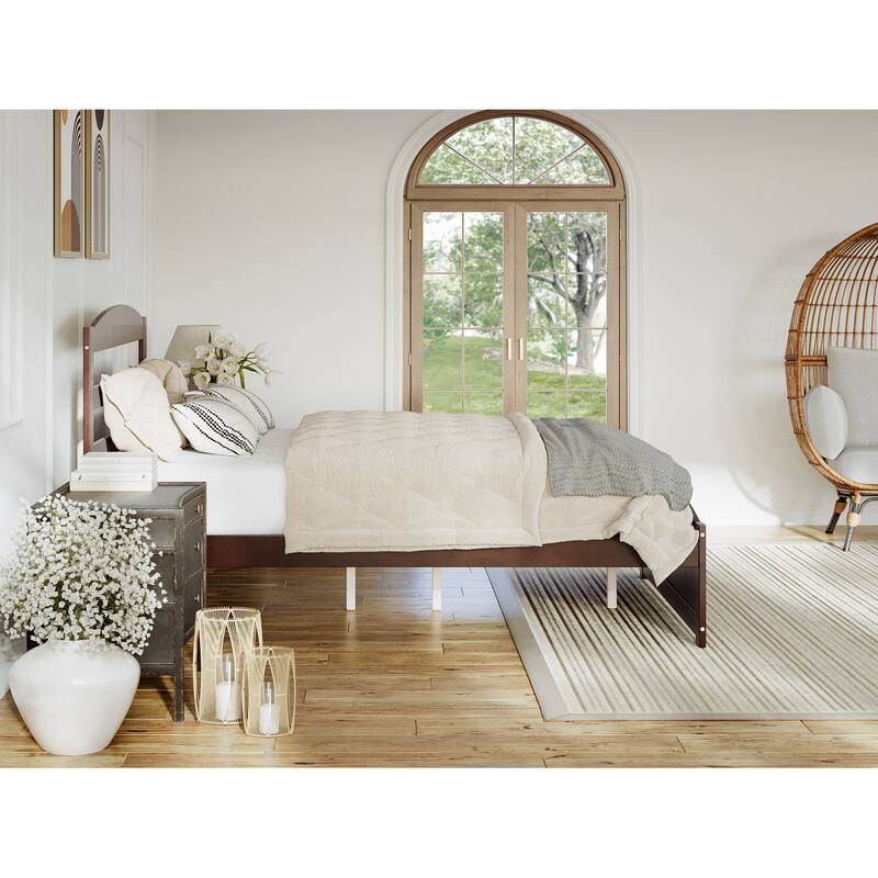 Warren Solid Wood Platform Bed with Footboard