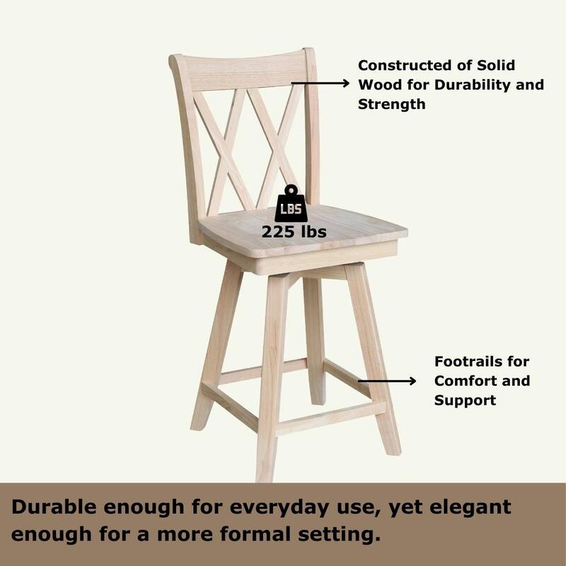 Double "X" Back Stool with Swivel Seat