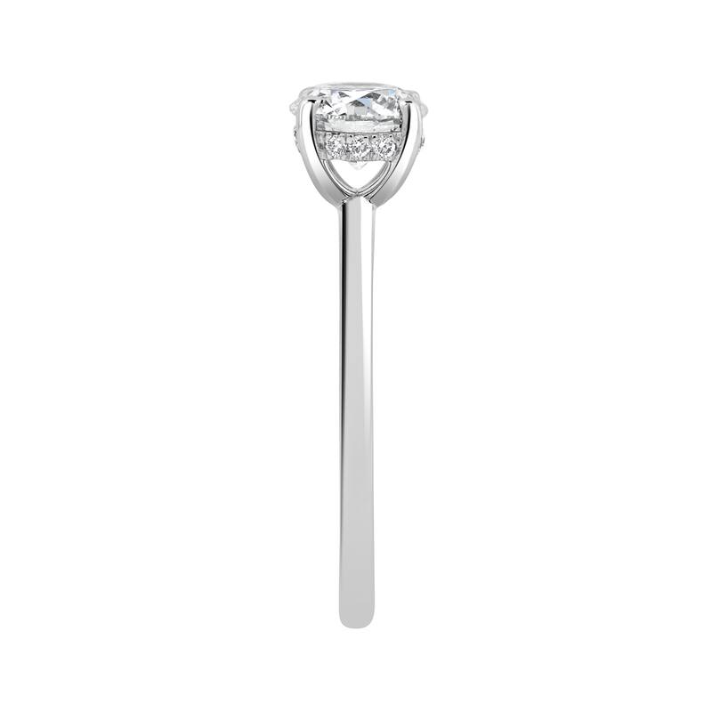 Auriya Lab Grown 1 1/2ct Round Solitaire Diamond Engagement Ring Hidden Halo in 14k Gold Certified (H-I, VS2)