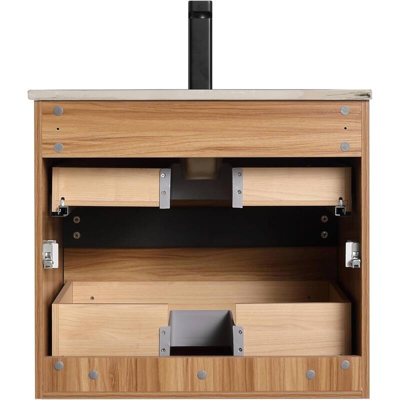 Blossom Annecy 24" Floating Bathroom Vanity with Black Ceramic Sink