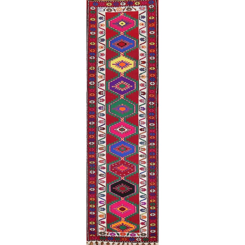 Anatolian Turkish Runner Rug Hand-Knotted Wool Carpet - 2'9"x 12'1"