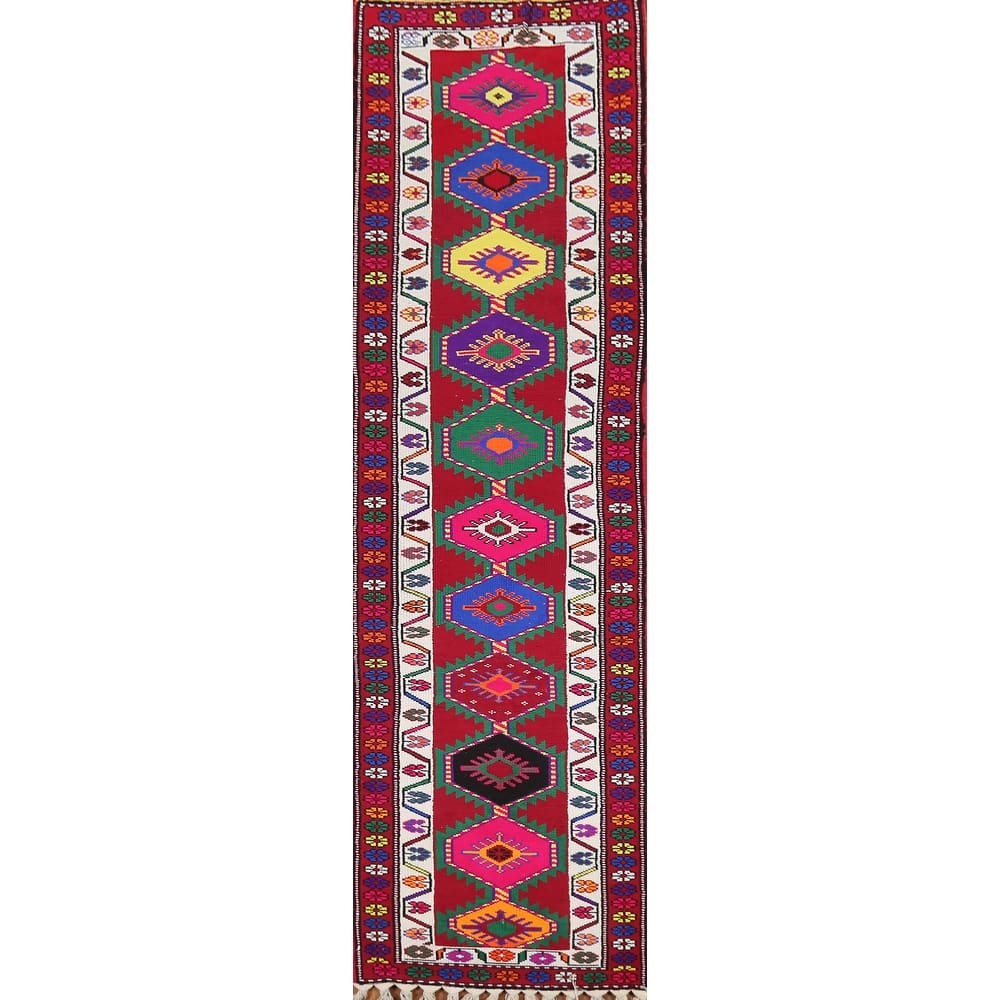 Anatolian Turkish Runner Rug Hand-Knotted Wool Carpet - 2'9"x 12'1"