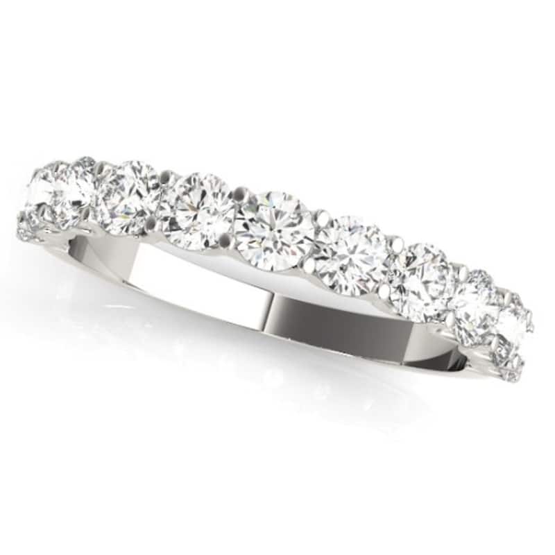 1/2Ct Diamond U Prong Wedding Ring in White Gold