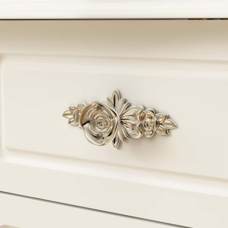 43.3"W Makeup Vanity White Vanity Desk with Hidden Storage Shelves