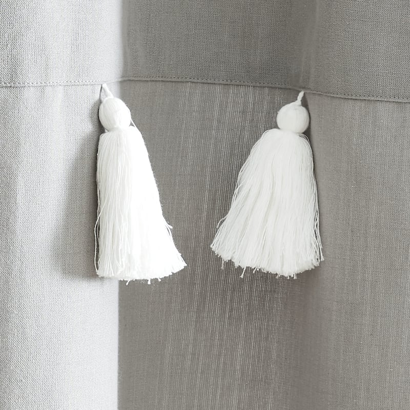 Porch & Den Onassis Modern Stripe Tassel Shower Curtain