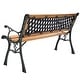 preview thumbnail 3 of 2, FarmHome Outdoor Patio Park Cast Iron Garden Porch Chair Bench - Natural - 49.5 inches x 20.5 inches x 29 inches