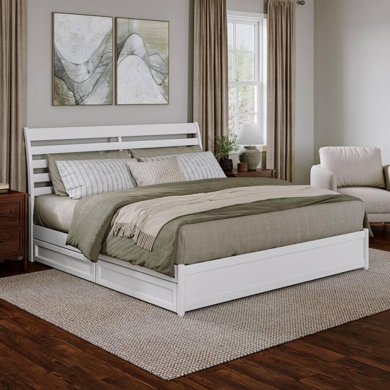 Emelie Platform Bed with Panel Footboard and Storage Drawers