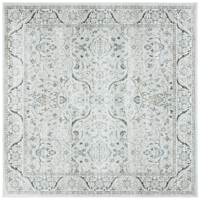 SAFAVIEH Isabella Pietra Traditional Oriental Rug - 6'7" Square - Light Grey/Cream - Square