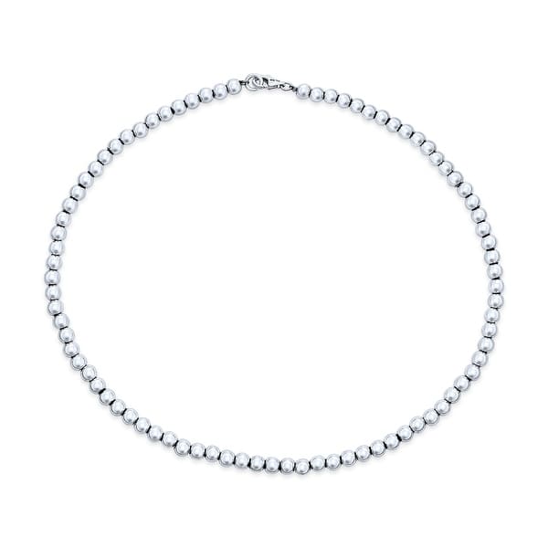 Lobster Clasp Sterling Silver Necklace 6mm Bead Ball 