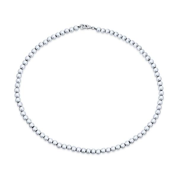 Lobster Clasp Sterling Silver Necklace 6mm Bead Ball Lobster Clasp Sterling Silver Necklace 6mm Bead Ball