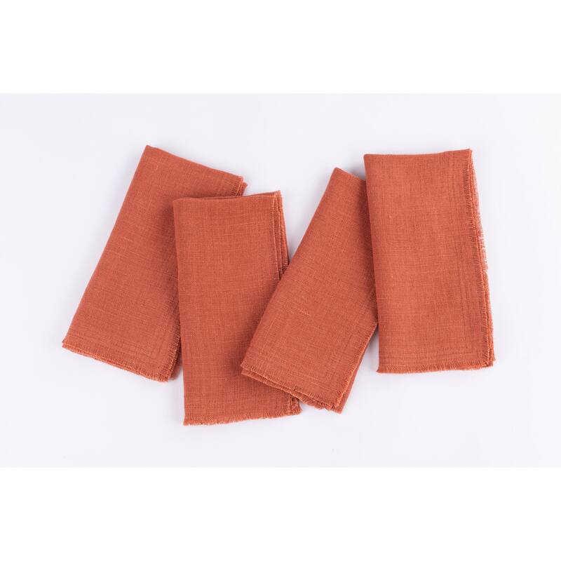 Raphael Linen Dinner Napkin Set (Set of 4) - Burnt Sienna