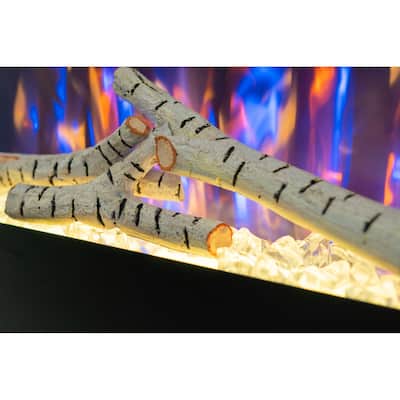 Napoleon NEF-BLRAK50 3" Wide Birch Log Rack with Rocks for Napoleon