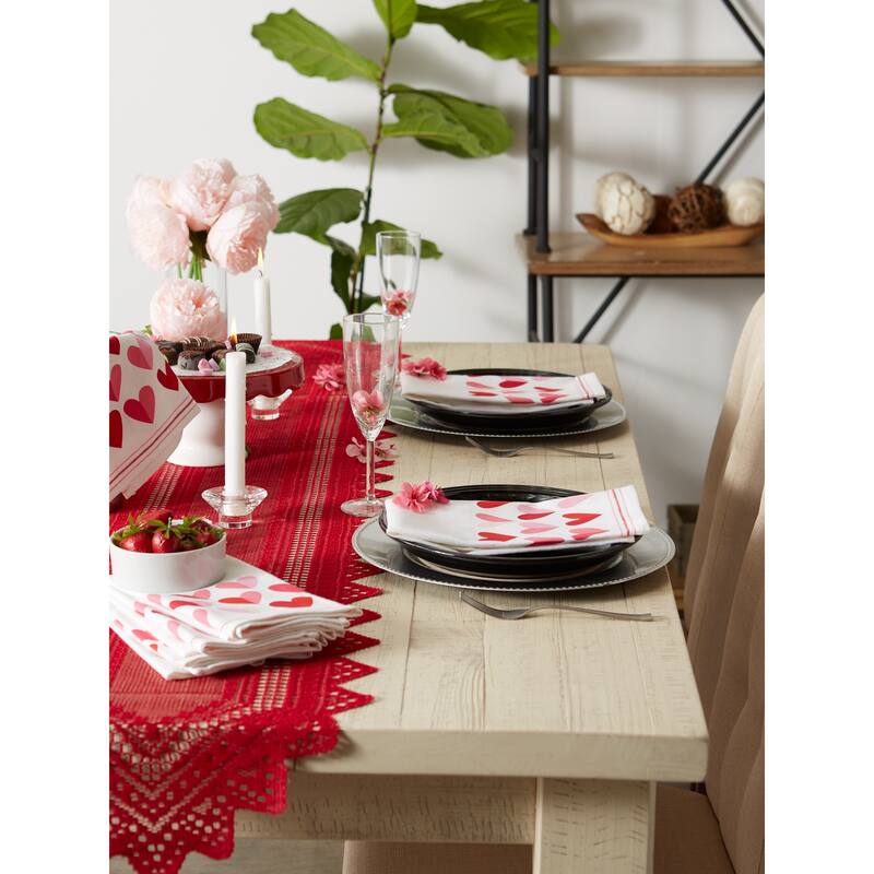 DII Two Hearts Print Napkin (Set of 6) - Napkin Set