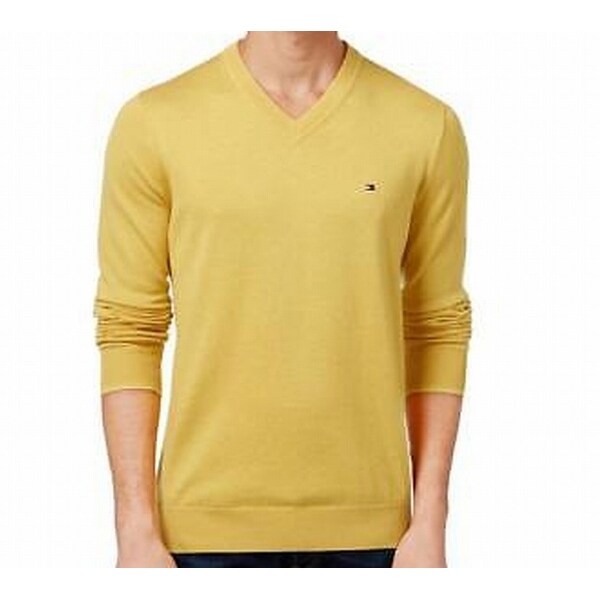 tommy hilfiger yellow sweater mens