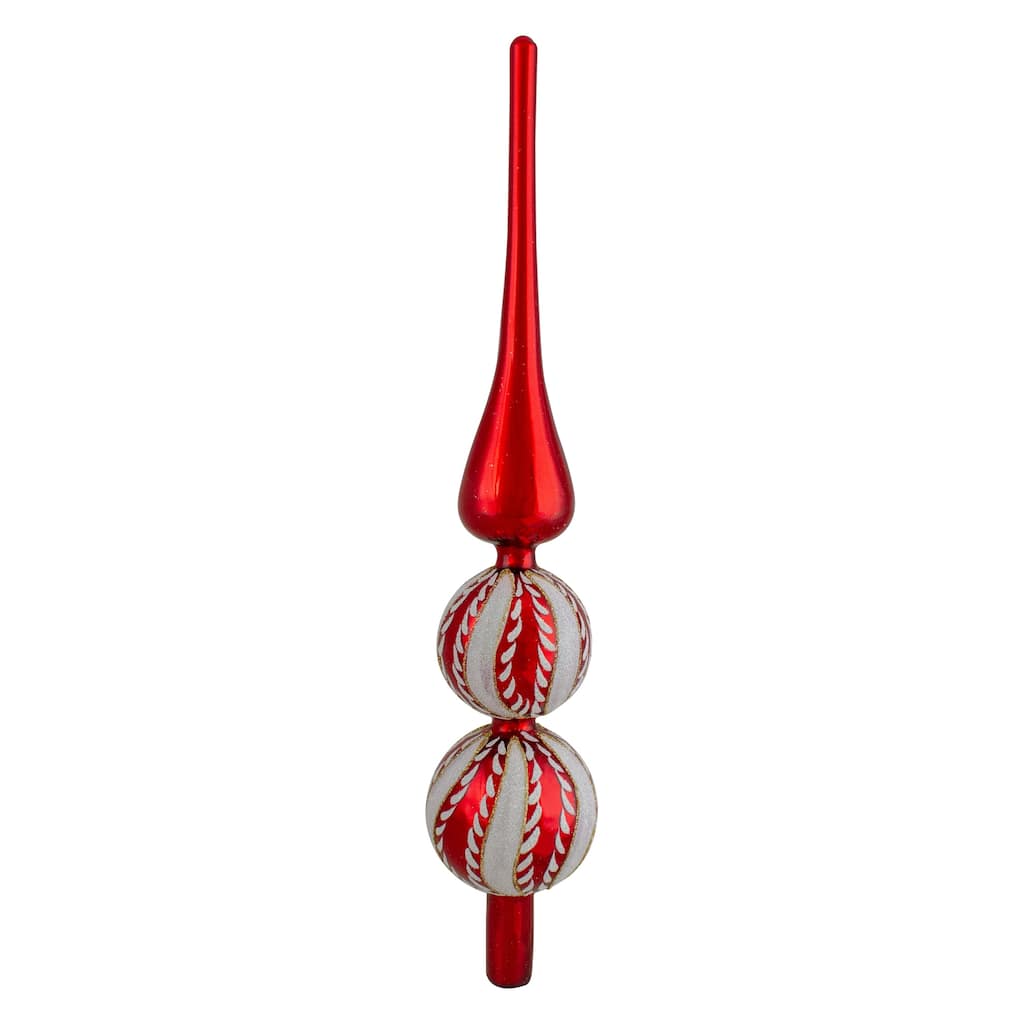 14.75" Glass Finial Christmas Tree Topper
