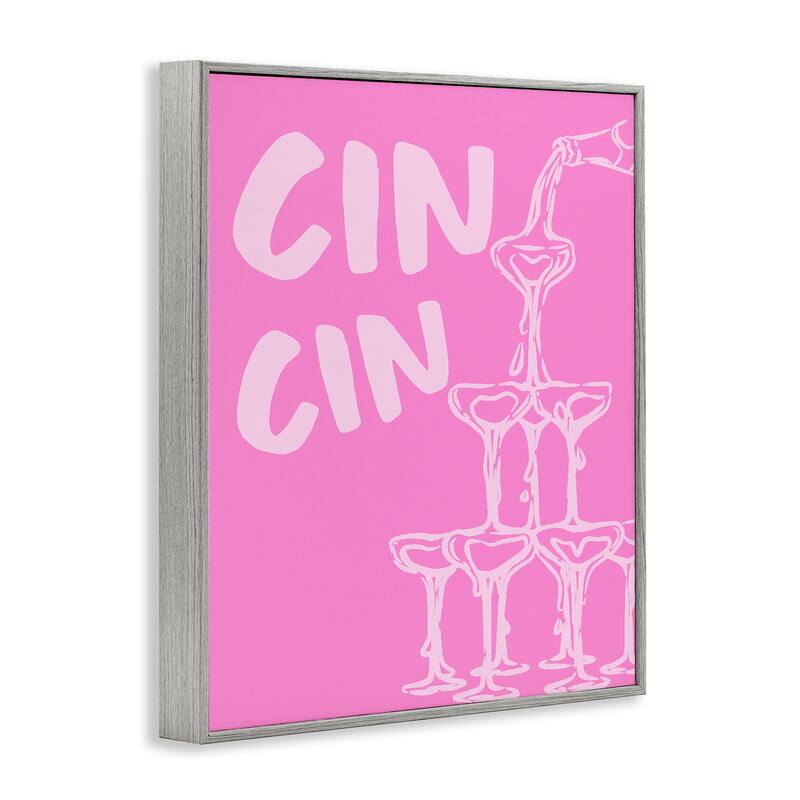 Stupell Pink Champagne Tower Framed Giclee Art Design By House of Lulu