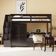 preview thumbnail 45 of 58, Twin Size Multifunctional Loft Bed with Wardrobe With Shelves,A Side Desk With 2 Drawers,A Movable Table