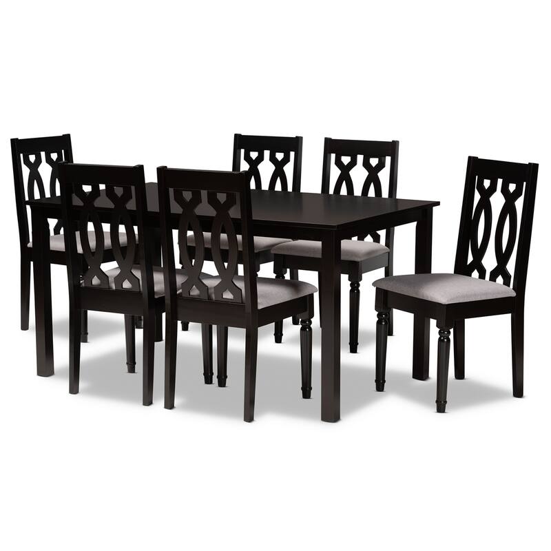 Cherese Modern and Contemporary 7-Piece Dining Set - Grey