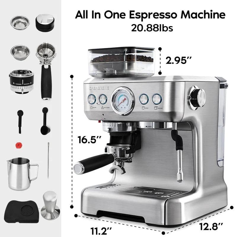 Casabrews 5700Gense AllinOne Espresso Machine with Grinding Memory