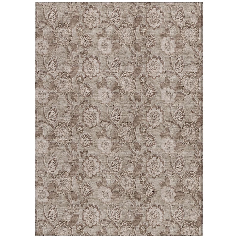 HomeRoots Floral Transitional Rectangle Outdoor Rug