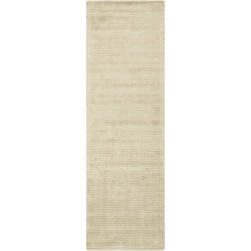 Elle Handmade Striped Solid Viscose Area Rug