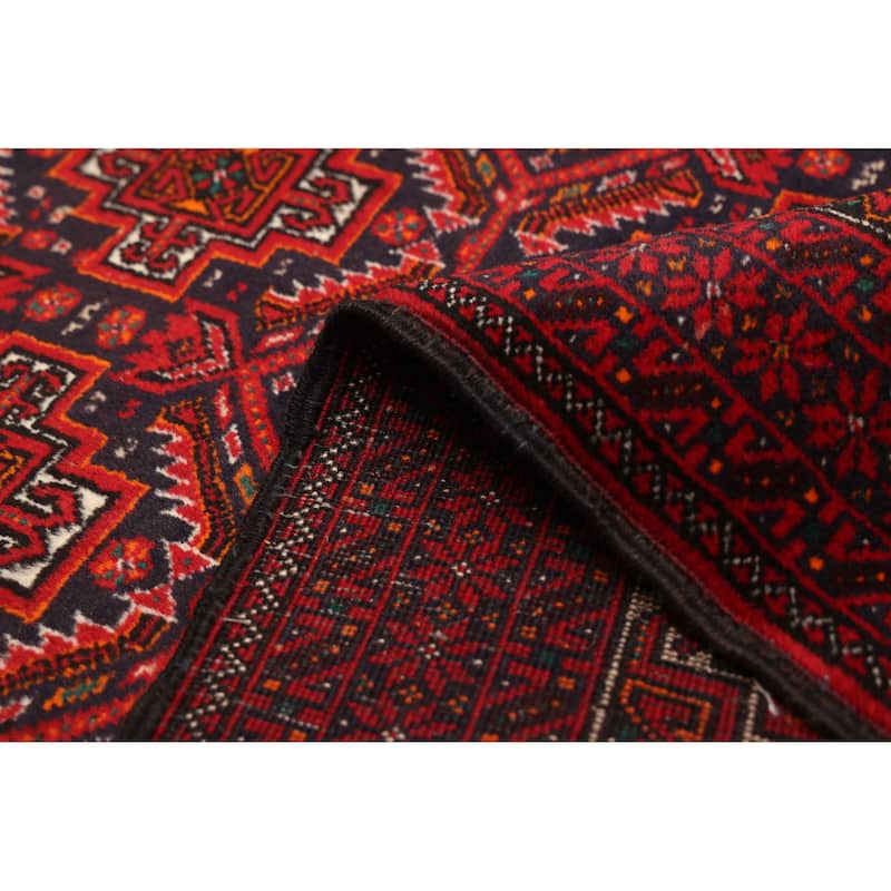 ECARPETGALLERY Hand-knotted Teimani Red Wool Rug - 3'0 x 5'0