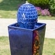 preview thumbnail 14 of 23, 36"H Beige/ Blue Oversized Artichoke Pedestal LED Ceramic Fountain by Glitzhome