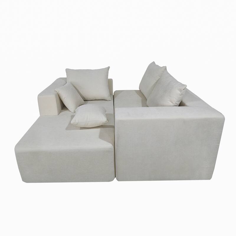 Beige Fabric & Foam Sofa and Sofa Bed, 107x39x26 inches, 166 lbs, Multi Combinations