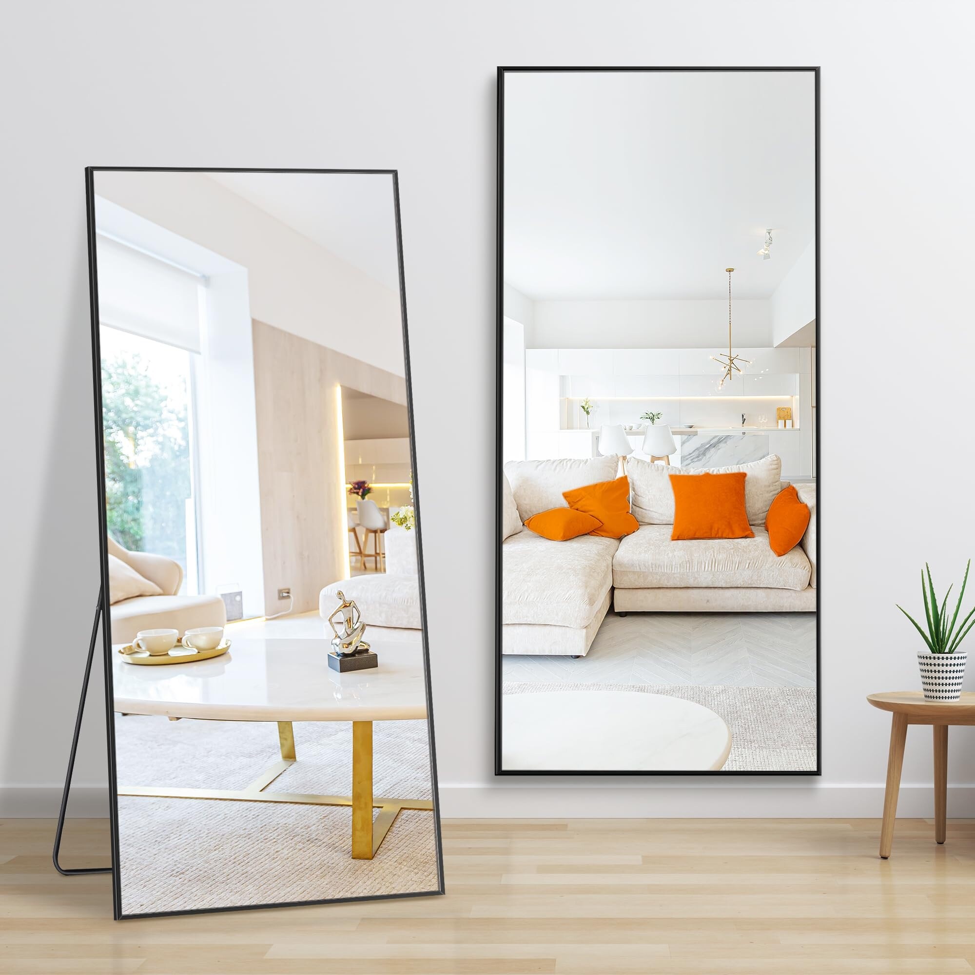 64x21 Inch Rectangular Full Length Mirror,Aluminum Alloy