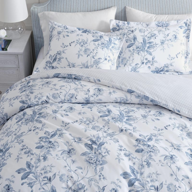 Martha Stewart Songbird Cotton Reversible Duvet Cover Set