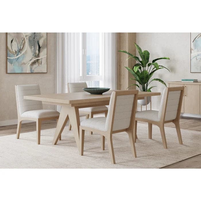 Linwood Ash Wood Rectangular Extension Dining Table Set (Dining Table + 4 Chairs)